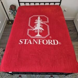 Vintage Biederlack Stanford Fleece Blanket NCAA College Made in USA 57" x 77"